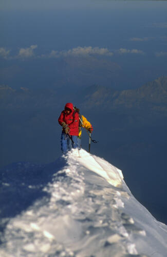 Alpinistes au sommet du Mont Blanc 