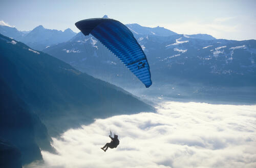 Vol parapente sur mer de nuages à Passy - Mont Blanc (74) 