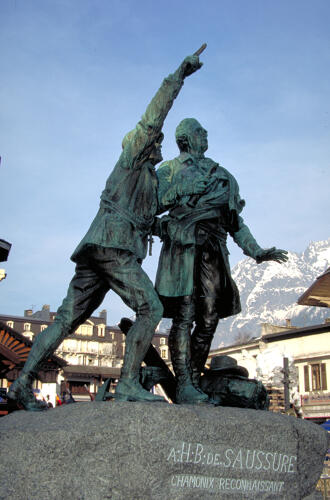 Statue de Balmat et Saussure - Chamonix Mont Blanc (74) 