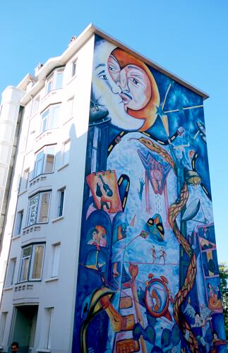 Lyon (69) - Fresque murale du musée urbain Tony Garnier 