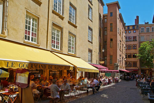 Vieux Lyon (69) - Terrasses de restaurant 