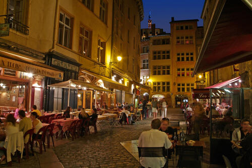 Vieux Lyon (69) - Terrasses de restaurant 