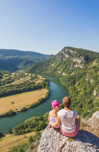 La vallée de l'Ain, vue depuis le site des Rochers de Jarbonnet - Bresse Revermont (01) 