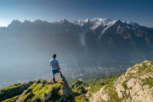 Vue sur la Vallée de Chamonix et le sommet du Mont Blanc (74) 