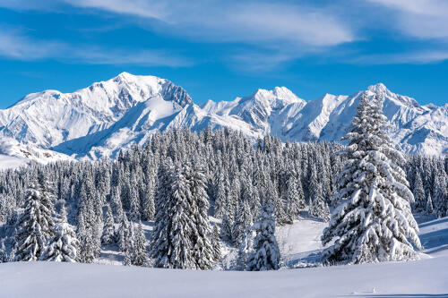 Le Mont Blanc vu depuis Les Saisies 