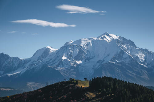 Le Mont Blanc vu depuis les hauteurs de Megève (74) 
